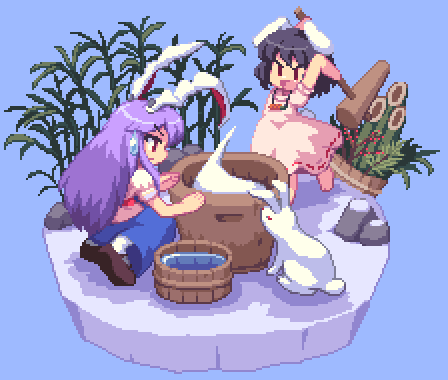 reisen udongein inaba and inaba tewi (touhou) drawn by kou_2008