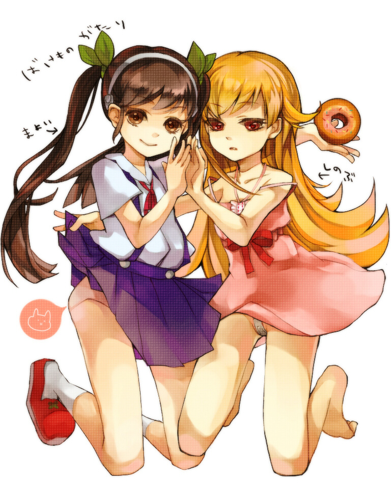 oshino shinobu and hachikuji mayoi (monogatari and 1 more) drawn by sachi_gyo