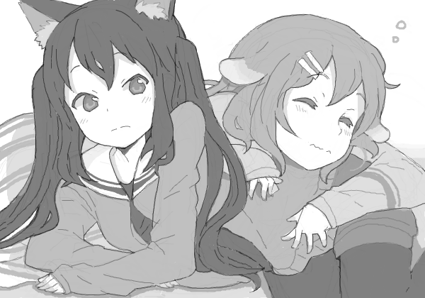 nakano azusa and hirasawa yui (k-on!) drawn by kuzu_kow