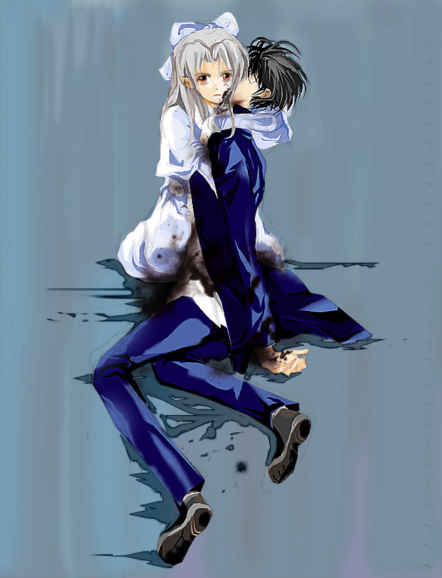 tohno shiki and white len (tsukihime and 1 more) drawn by aki_(sakami)
