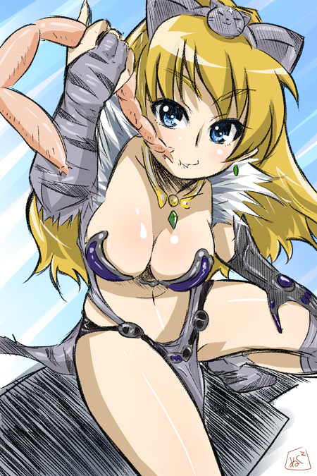 elina and captain of the royal guard elina (queen's blade) drawn by nukunuku