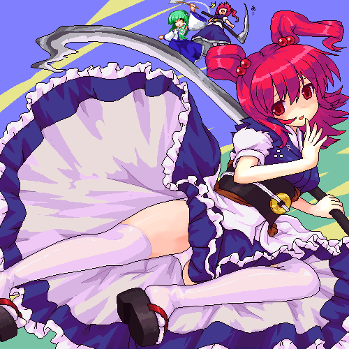 kochiya sanae and onozuka komachi (touhou) drawn by ktsecond
