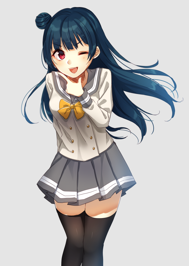 tsushima yoshiko (love live! and 1 more) drawn by moyui_(myi_005)