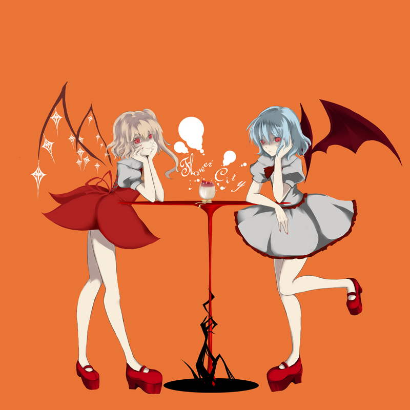 remilia scarlet and flandre scarlet (touhou) drawn by satsuyu_ito