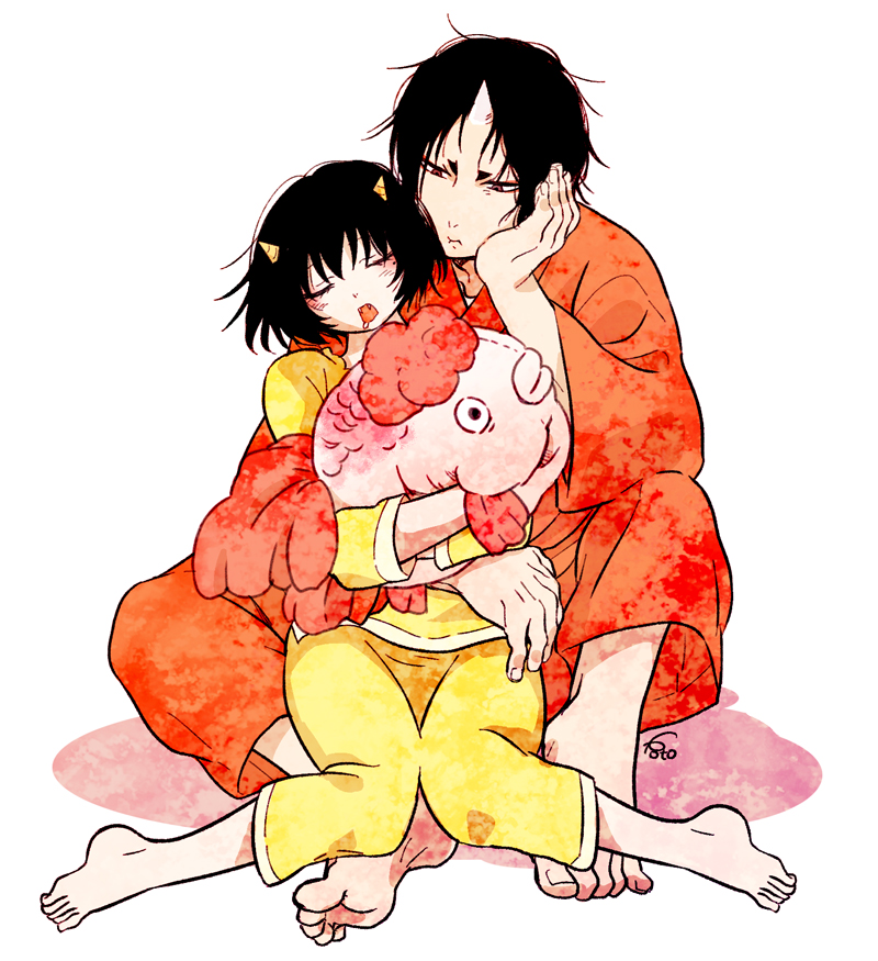 hoozuki and peach maki (hoozuki no reitetsu) drawn by e-0057