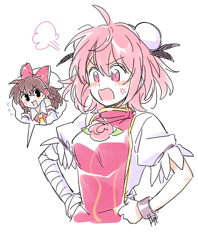 hakurei reimu and ibaraki kasen (touhou) drawn by re_ghotion
