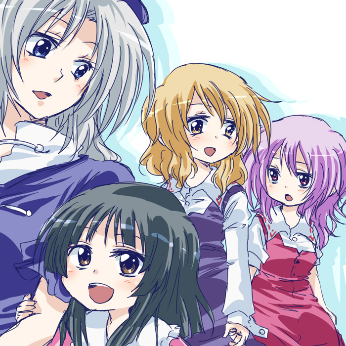 houraisan kaguya, yagokoro eirin, watatsuki no yorihime, and watatsuki no toyohime (touhou) drawn by unya