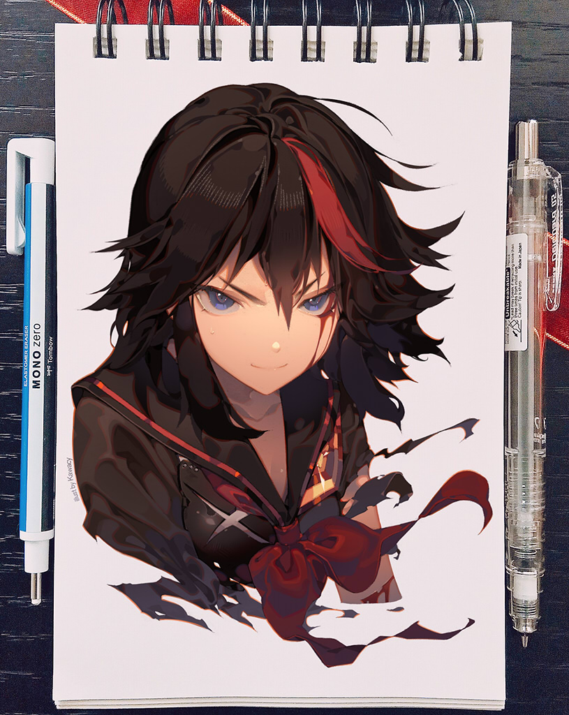 matoi ryuuko and senketsu (kill la kill) drawn by kawacy