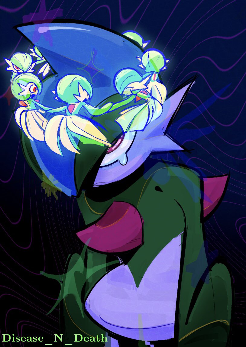 gardevoir and gallade (pokemon) drawn by disease_n_death