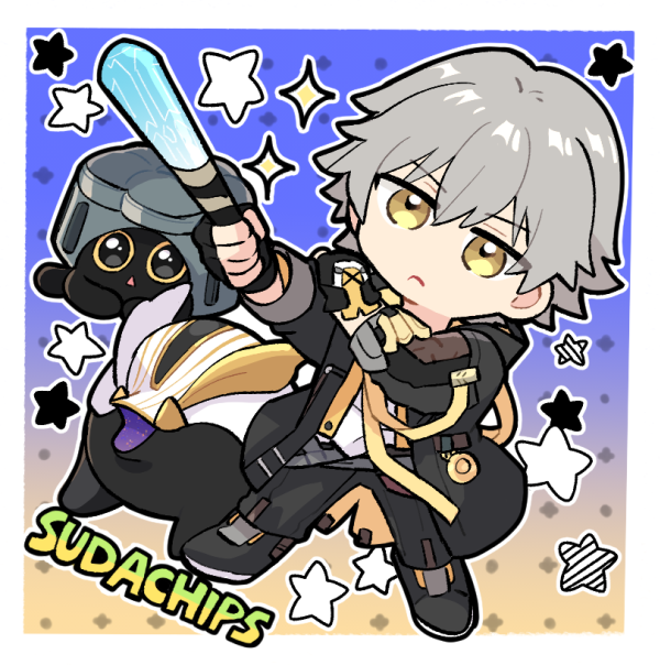 trailblazer, caelus, and trotter (honkai and 1 more) drawn by sudachips