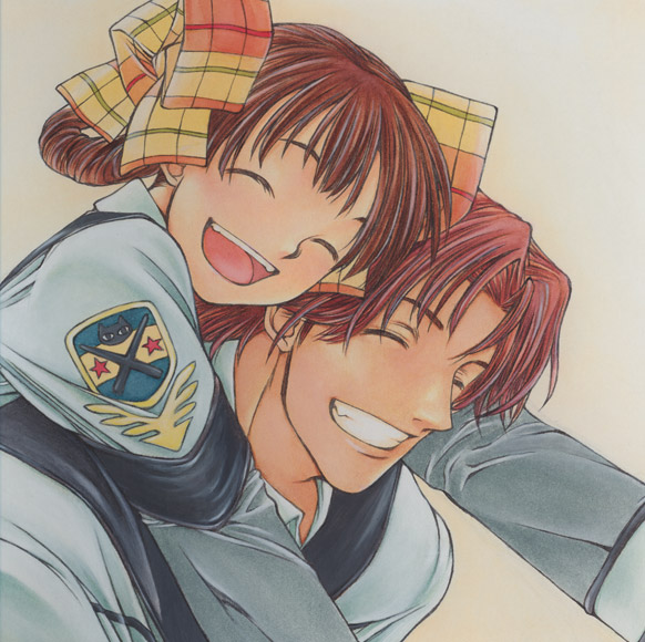 higashihara nonomi and setoguchi takayuki (gunparade march) drawn by igdm_(circle)