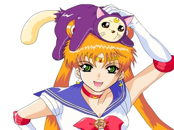 sailor moon, luna, mitsuishi kotono, excel, and menchi (bishoujo senshi sailor moon and 2 more) drawn by fighter4luv