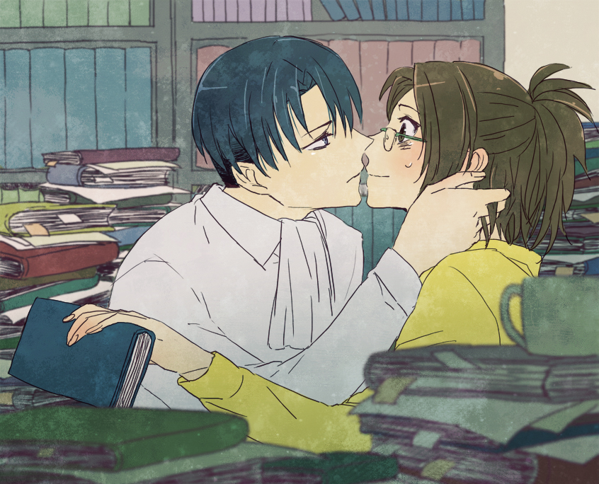 levi and hange zoe (shingeki no kyojin) drawn by noah_(livas)
