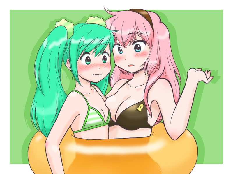 hatsune miku and megurine luka (vocaloid) drawn by oonigiri