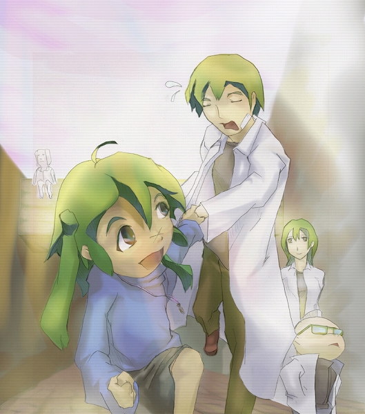 sakamoto sue, sakamoto kazuma, sakamoto momorin, itoh, and professor booster (cave story)