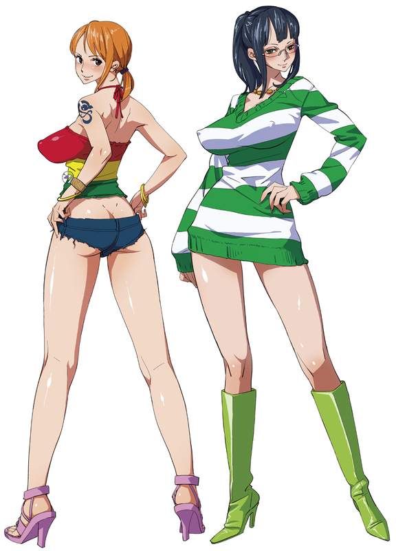 nami and nico robin (one piece and 1 more) drawn by bobobo
