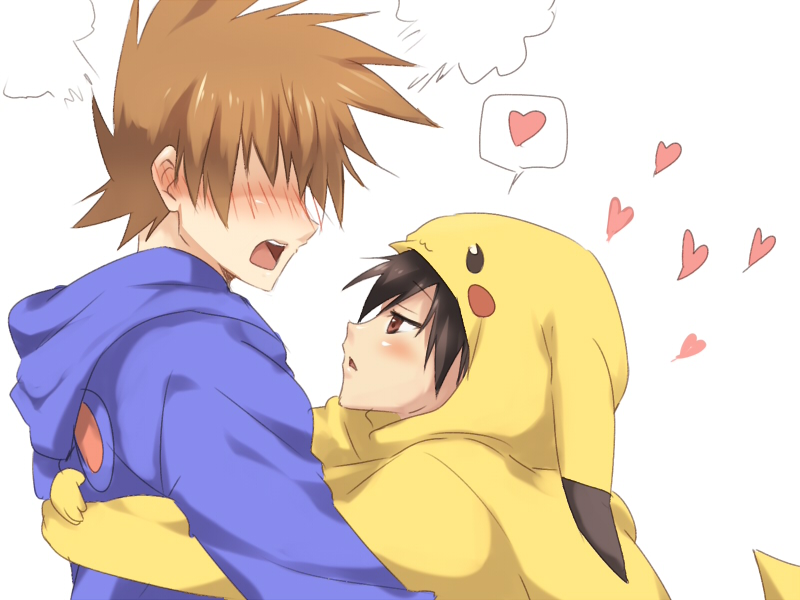 pikachu, red, blue oak, marill, and pixiv red (pokemon and 1 more) drawn by maruki_(punchiki)