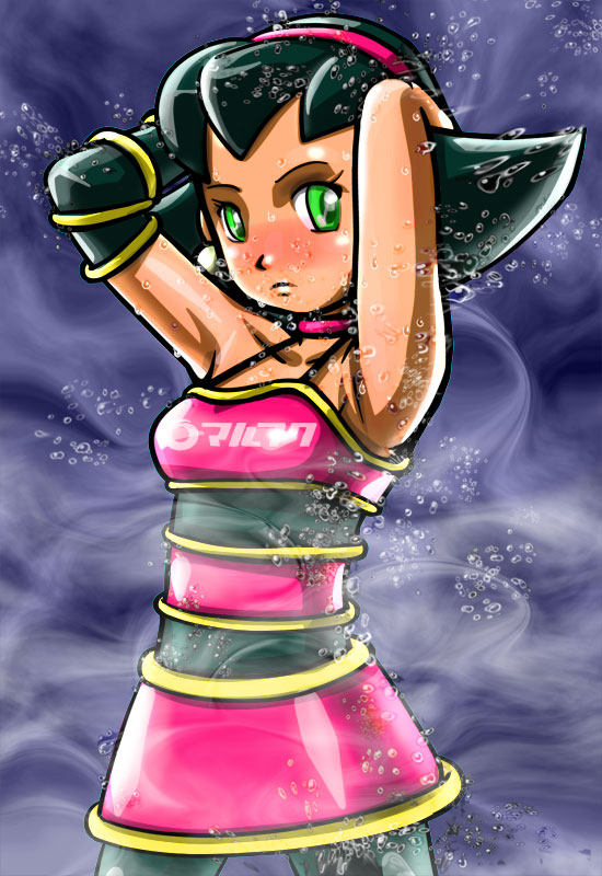 tron bonne (mega man and 1 more) drawn by osamu_yagi