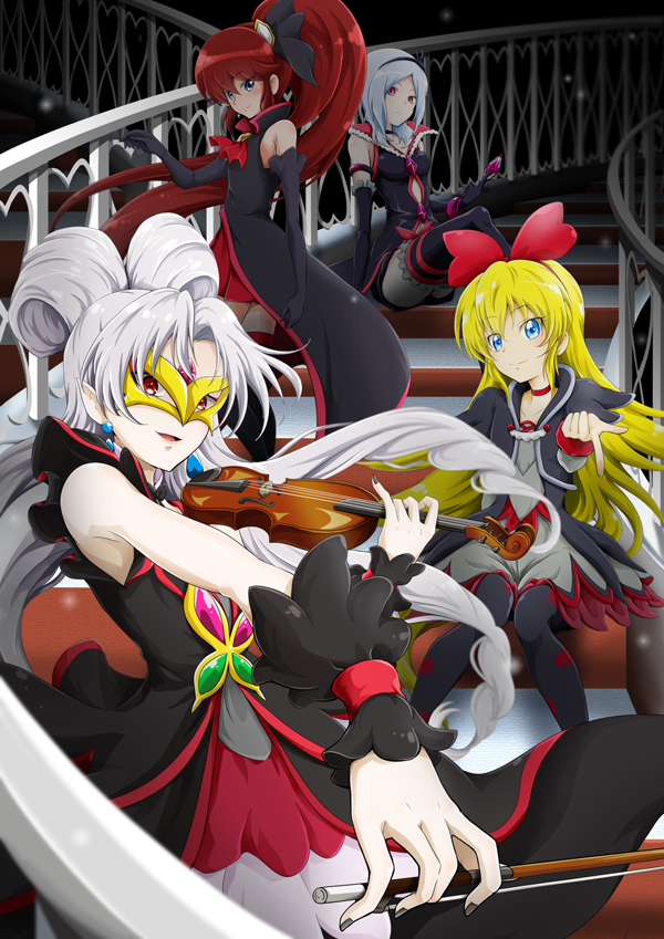 higashi setsuna, regina, eas, akagi towa, phantom, and 2 more (precure and 4 more) drawn by nita_(onakatohoppe)