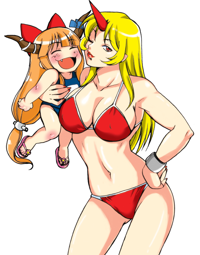 ibuki suika and hoshiguma yuugi (touhou) drawn by kiryuu_juubei