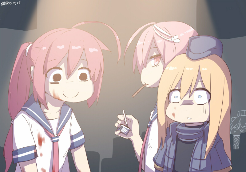yukikaze, i-58, u-511, and i-168 (kantai collection) drawn by silver_bell