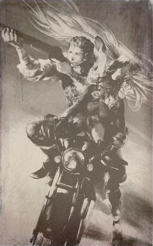 fran and balthier (final fantasy and 2 more) drawn by mos