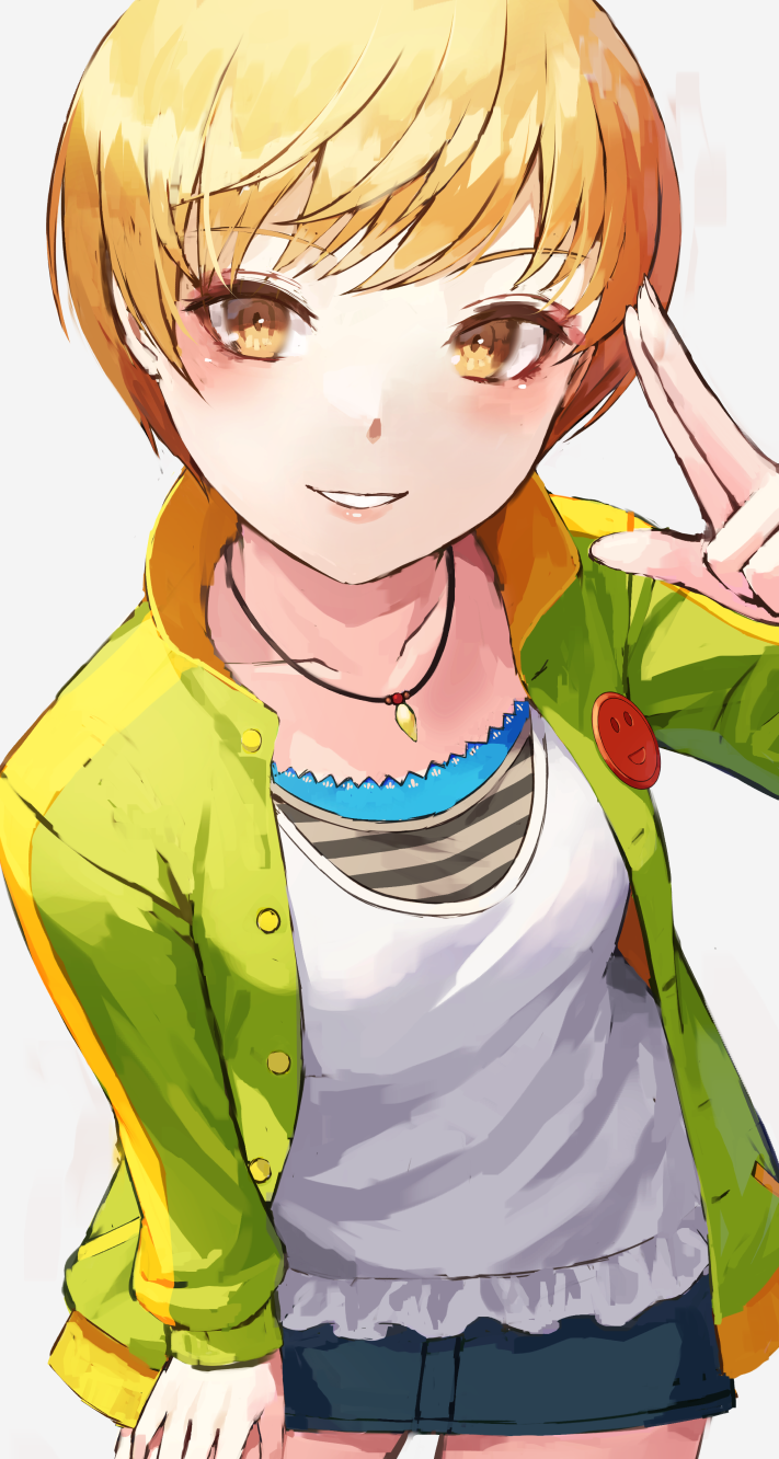 satonaka chie (persona and 1 more) drawn by fagi_(kakikaki)
