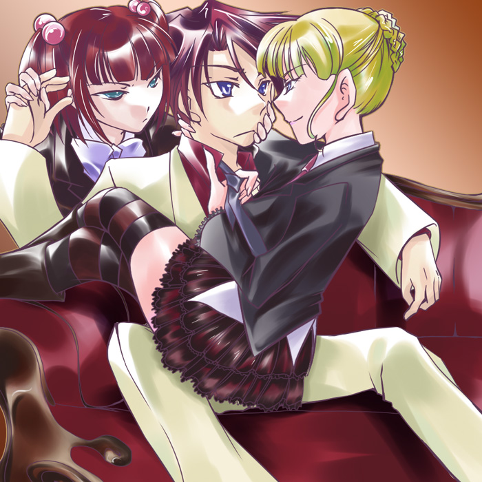 beatrice, ushiromiya battler, and ushiromiya ange (umineko no naku koro ni) drawn by kyouya