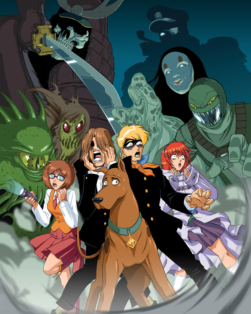 velma dinkley, daphne blake, shaggy rogers, scooby-doo, and fred jones (scooby-doo) drawn by dhutchison