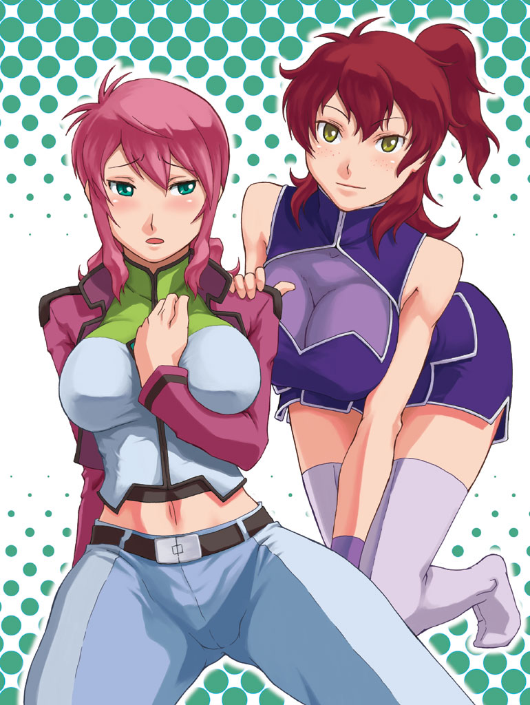 feldt grace and nena trinity (gundam and 1 more) drawn by takayama_chihiro