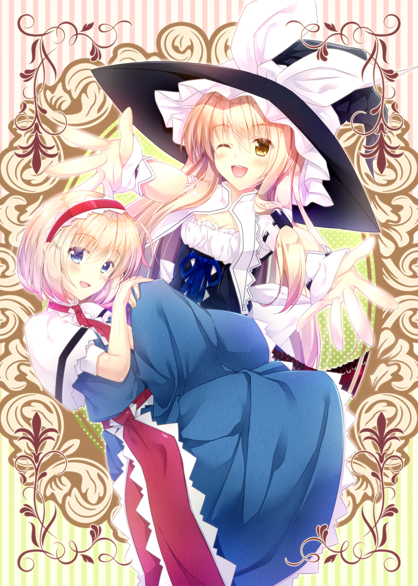 Kirisame marisa and alice margatroid (touhou) drawn by aie 