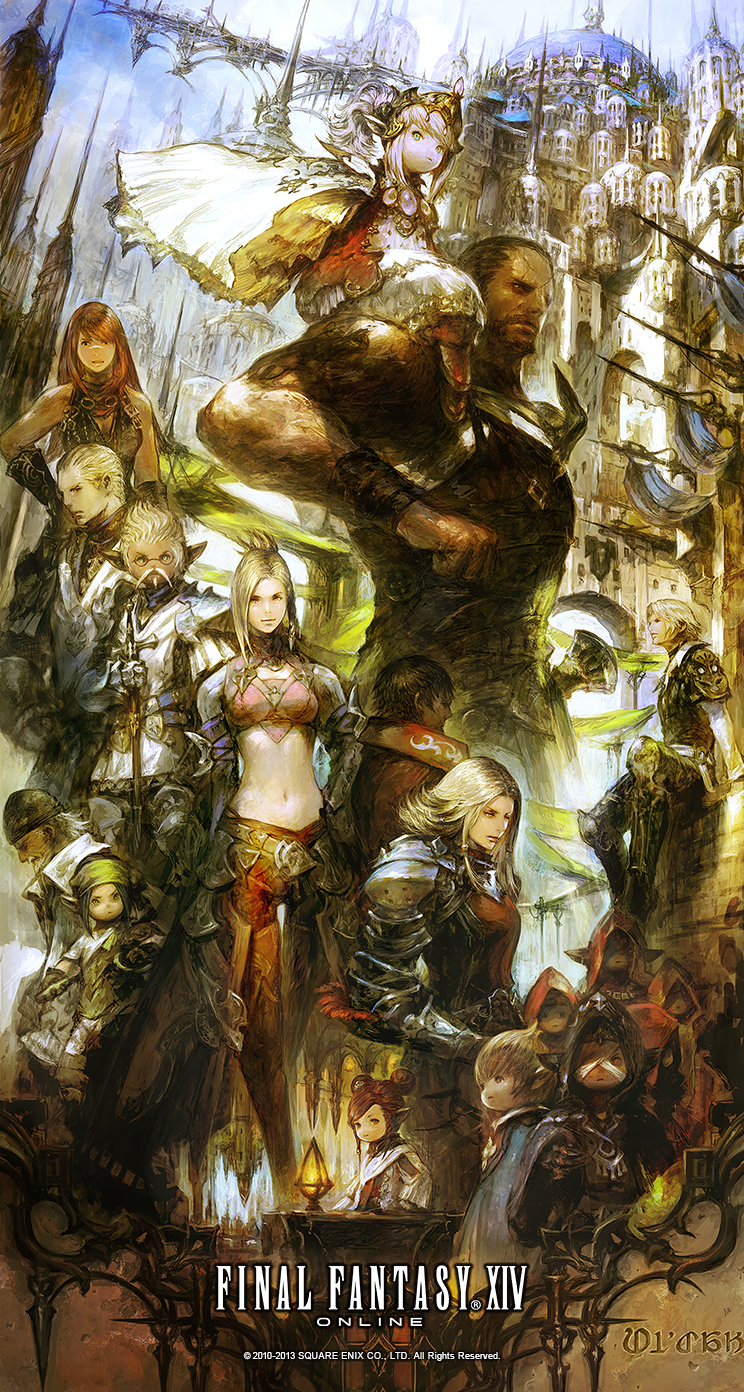black mage, paladin, thancred waters, minfilia warde, nanamo ul namo, and 15 more (final fantasy and 1 more) drawn by takahashi_kazuya