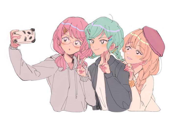 hikawa hina, maruyama aya, and shirasagi chisato (bang dream!) drawn by res2shuu