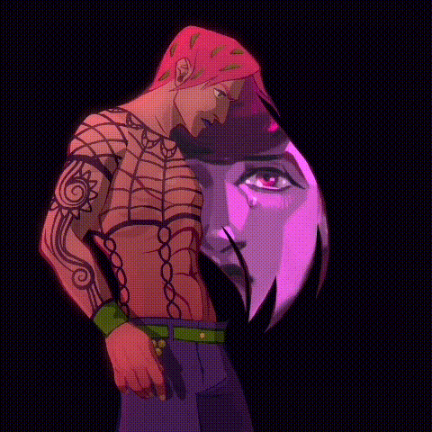 trish una and diavolo (jojo no kimyou na bouken and 1 more) drawn by helius-helius