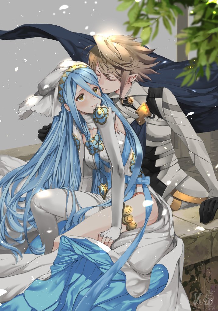 azura and male corrin (fire emblem and 1 more) drawn by kero_sweet