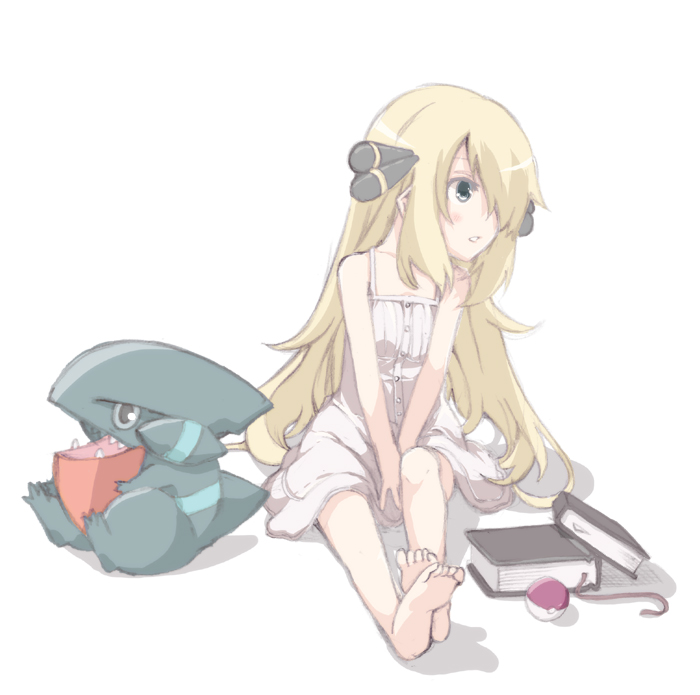 cynthia and gible (pokemon and 1 more) drawn by makusu