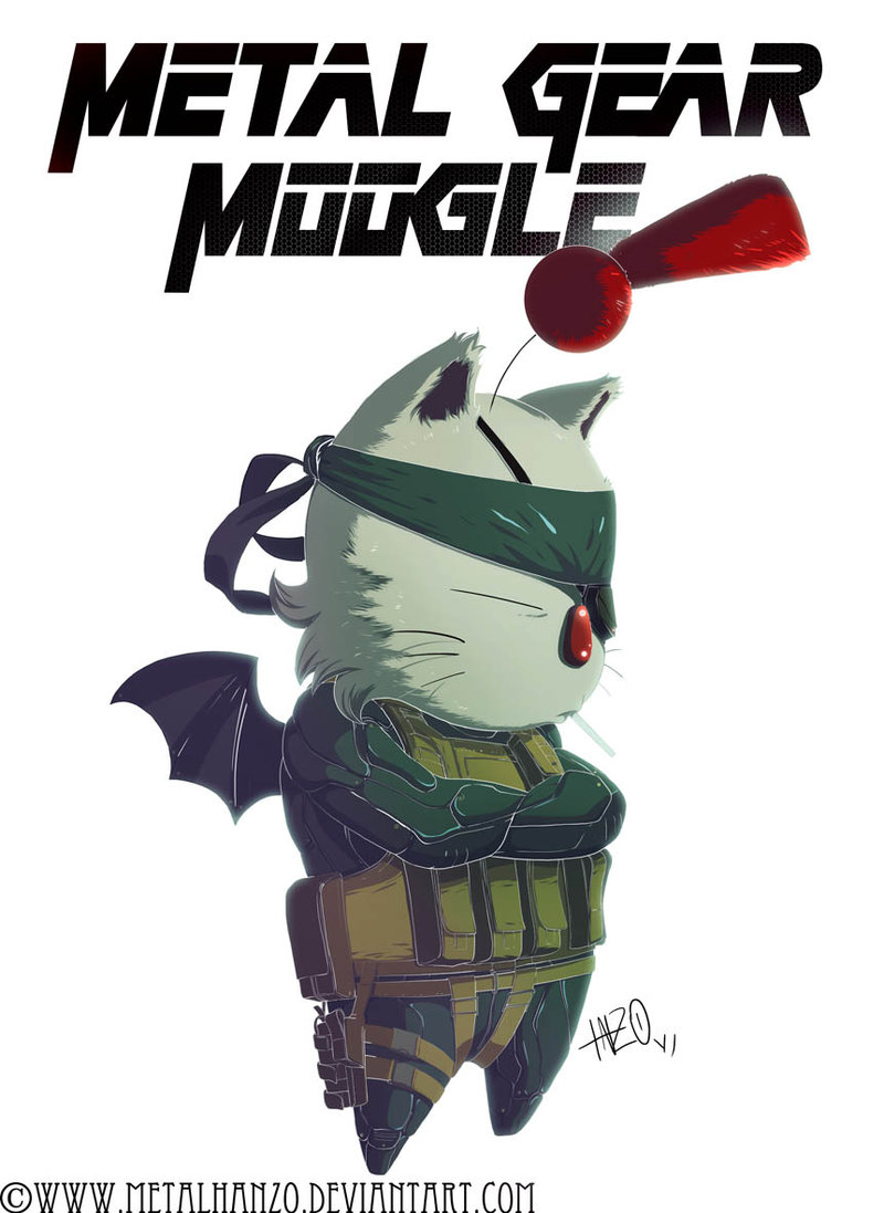 moogle and solid snake (final fantasy and 3 more) drawn by metalhanzo