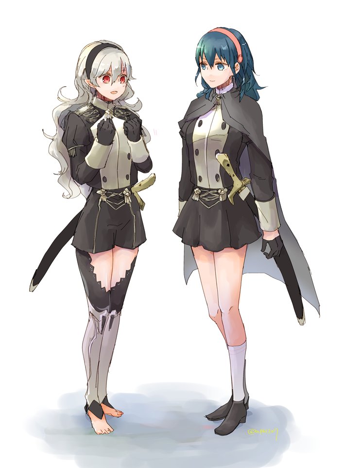 female byleth and female corrin (fire emblem and 2 more) drawn by robaco