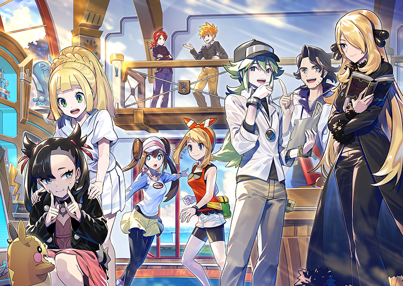 lillie, may, rosa, marnie, cynthia, and 6 more (pokemon and 8 more) drawn by zounose