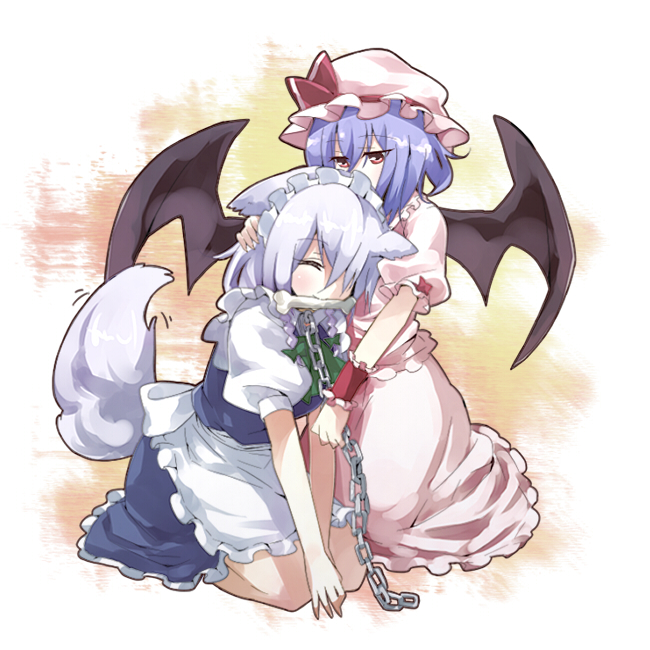 remilia scarlet and izayoi sakuya (touhou) drawn by kiji_(manekinuko-tei)