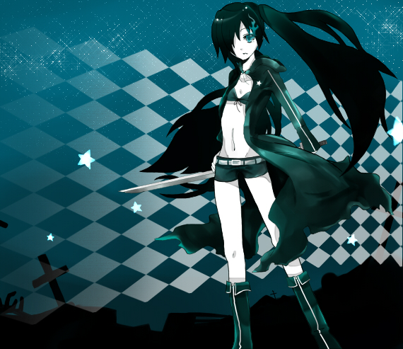 black rock shooter (black rock shooter) drawn by akaru_jun