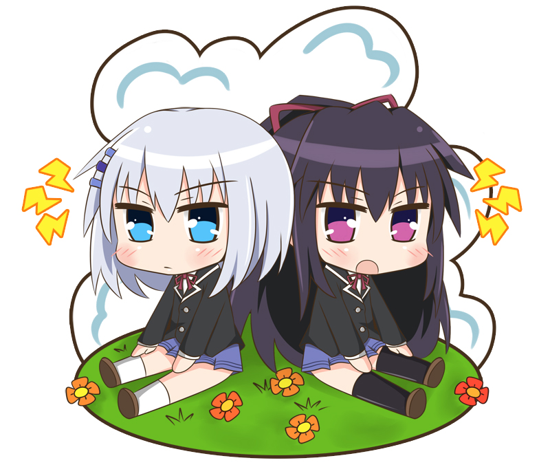 yatogami tohka and tobiichi origami (date a live) drawn by yuriesu