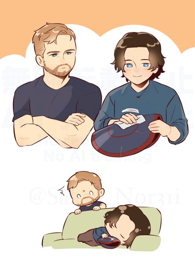 sentry and john walker (marvel and 2 more) drawn by sak3e_nor31i