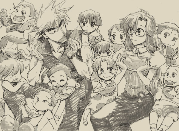 yoko littner, kittan bachika, yomako, nakim, and maosha (tengen toppa gurren lagann) drawn by hoshino_hitsuki