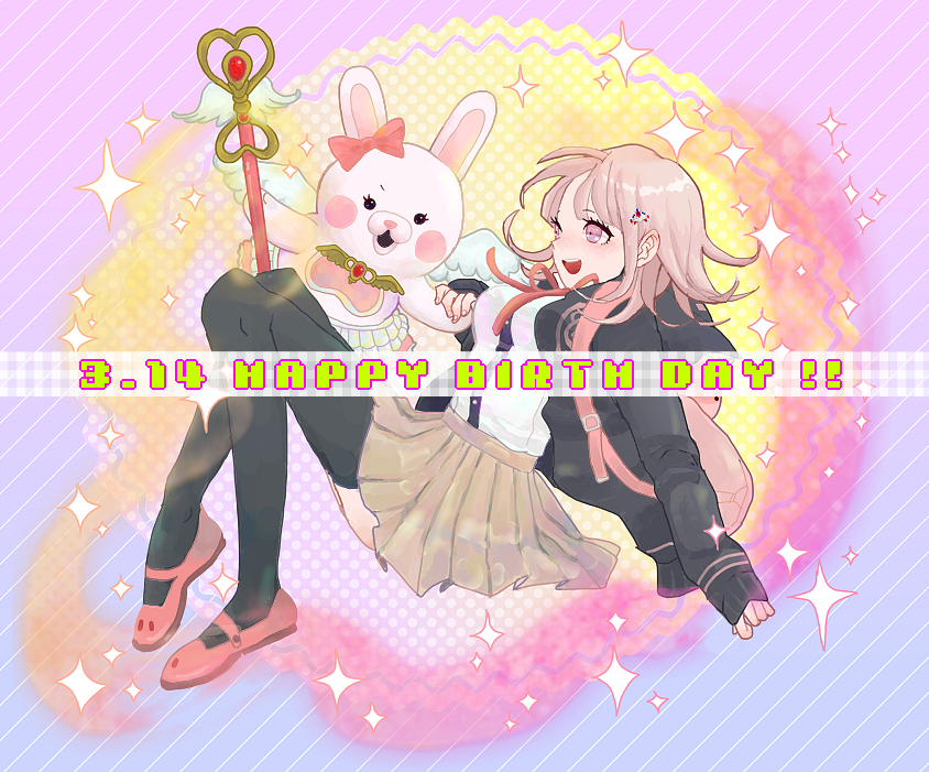 nanami chiaki and usami (danganronpa and 2 more) drawn by su_(auramine)