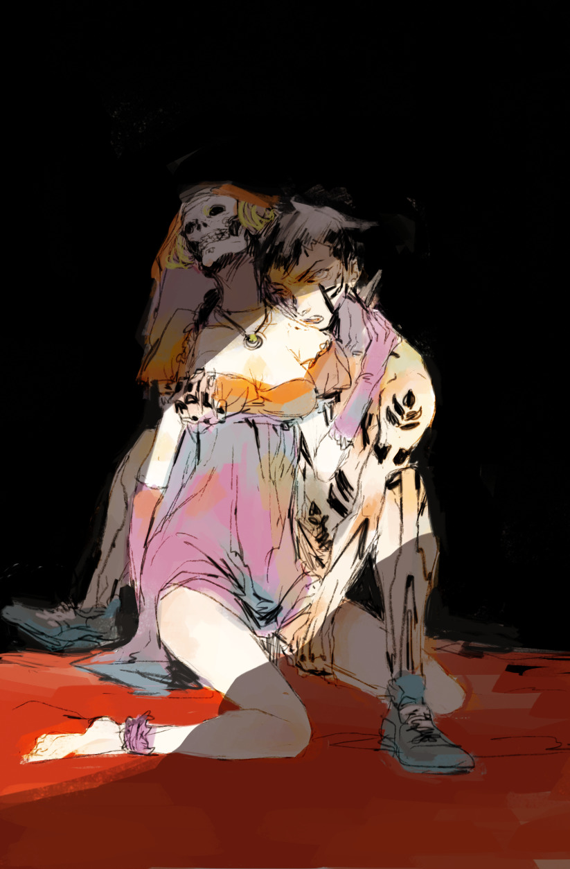 demi-fiend and mother harlot (shin megami tensei and 1 more) drawn by fraekugel