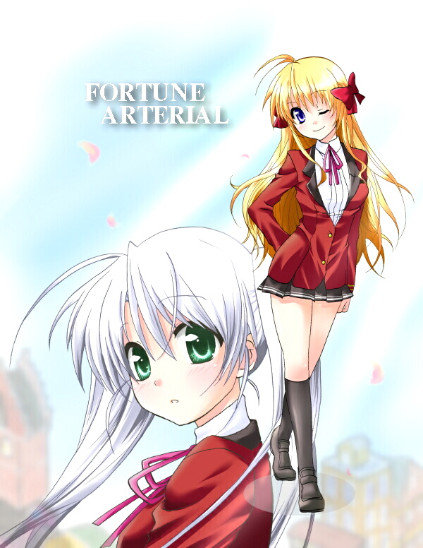 sendou erika and tougi shiro (fortune arterial) drawn by komo_da