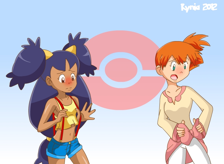 misty and iris (pokemon and 1 more) drawn by ladyk