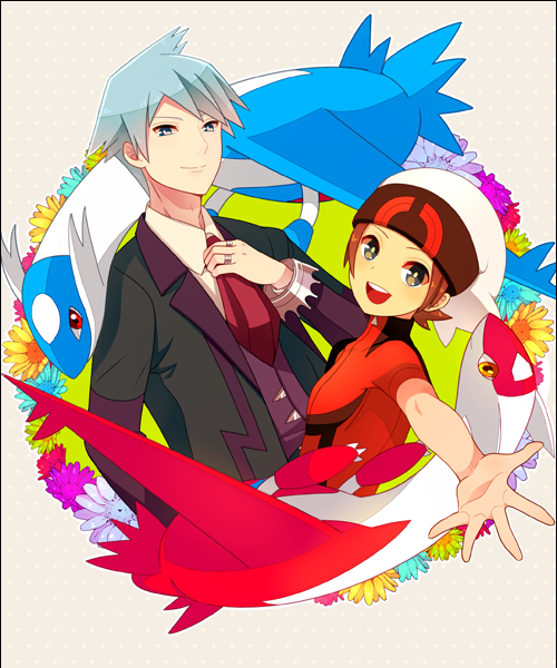 brendan, steven stone, latias, and latios (pokemon and 1 more) drawn by himari_g_(sr)