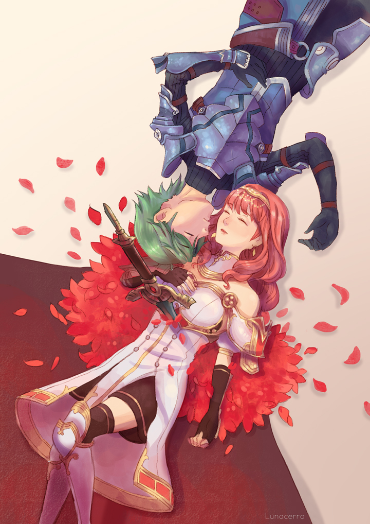 celica and alm (fire emblem and 3 more) drawn by lunacerra